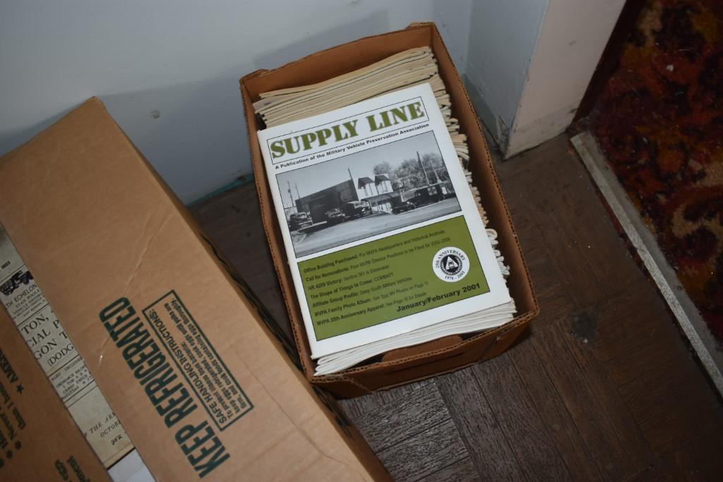 4 Boxes of Army Jeep and Car Related Literature