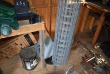 Can of Driveway Sealant, satellite Dish and Partial Roll of Garden Fencing