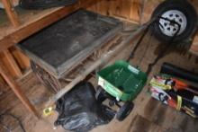 Antique Flower Cart and Scotts Lawn Broad Cast Spreader