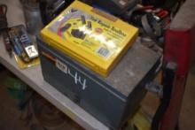 New Tire Repair Kit and Metal Tool Box With Battery Testing Items