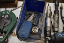 Blue Bin of Feeler Gauges and Max Handheld Tachometer