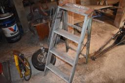 Three Step  Ladder And A Homemade Sprinkler