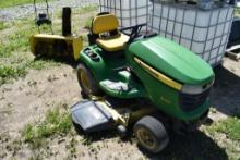 John Deere X320 Lawn Tractor with Mower Deck and Snow Blower
