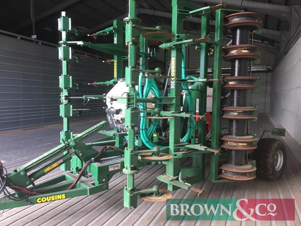 Cousins 6m Oilseed drill c/w Sumo Seeder (variable rate seed capacity) and Stocks Micro-granular