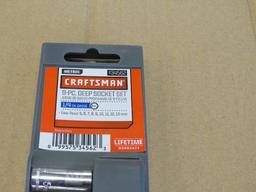 CRAFTSMAN 9PC DEEP SOCKET SET 1/4" METRIC NEW