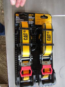 CAT 2PC 16FT X 1 1/2" RATCHET STRAPS