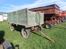 HYDRAULIC DUMP WAGON WITH MCCORMICK SEEDER ON BACK