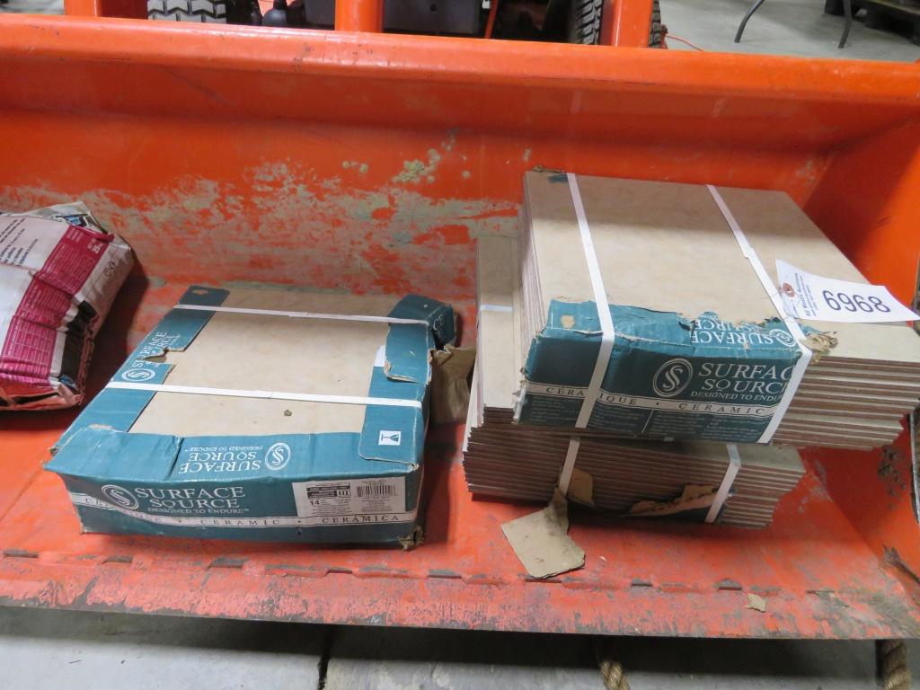 CERAMIC TILES- 3 CASES AND GROUT, MORTER