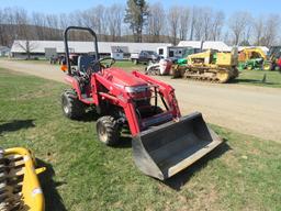 MASSEY FERGUSON GC2300 TRACTOR WITH MASSEY FERGUSON 2350 BUCKET LOADER