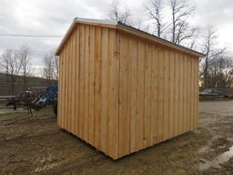 10X12 SHED WITH 8FT WALLS, LARGE SKID