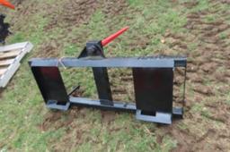 SKIDSTEER ATTACH SINGLE BALE SPEAR- BLACK