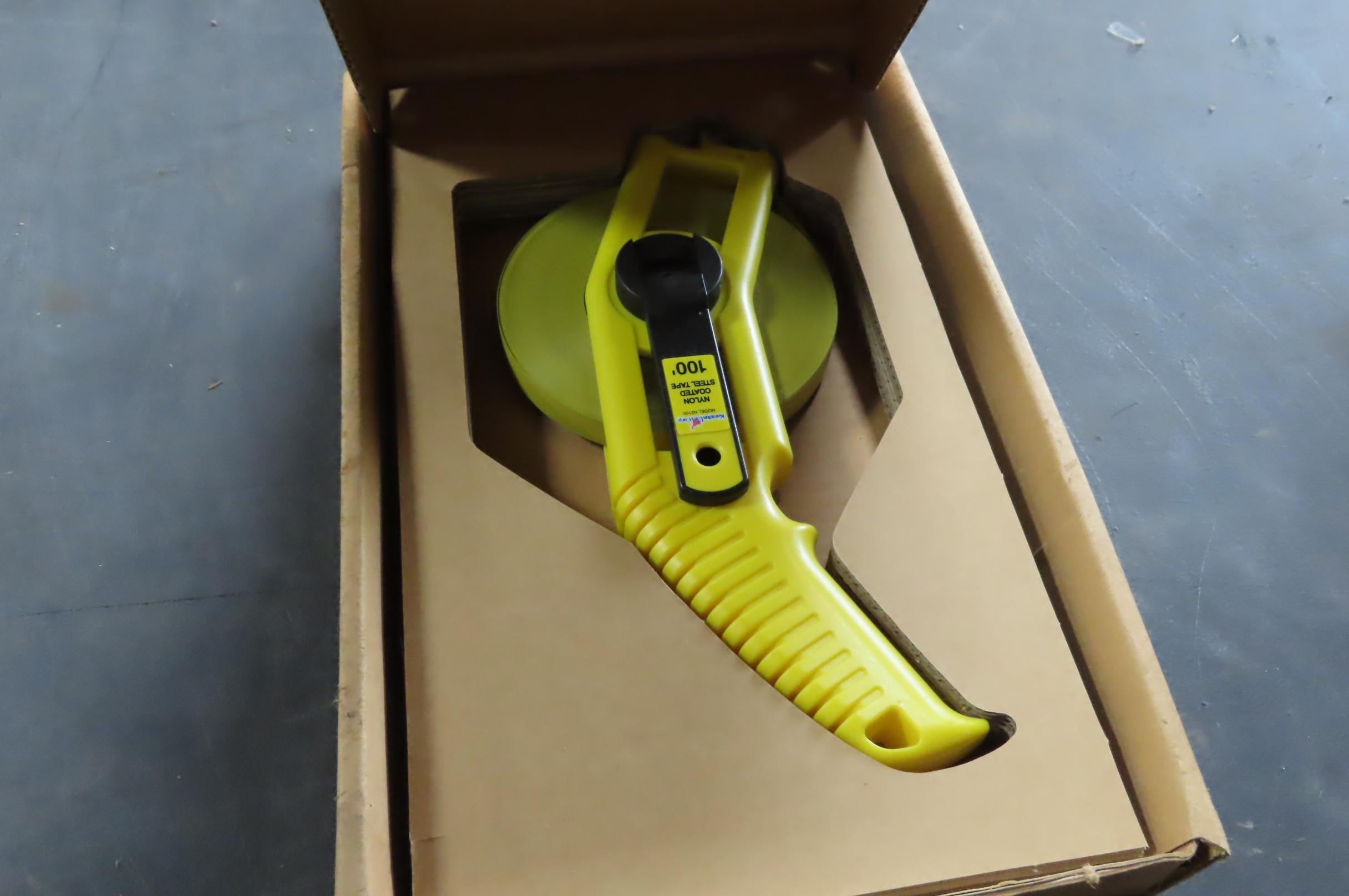 100' FRAME WINDER NYLON COATED STEEL TAPE IN BOX