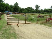 RAISED 24FT CATTLE PANEL W/ 10FT SWING GATE