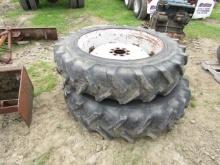 2 MICHELIN 13.6R36 TRACTOR TIRES ON RIMS