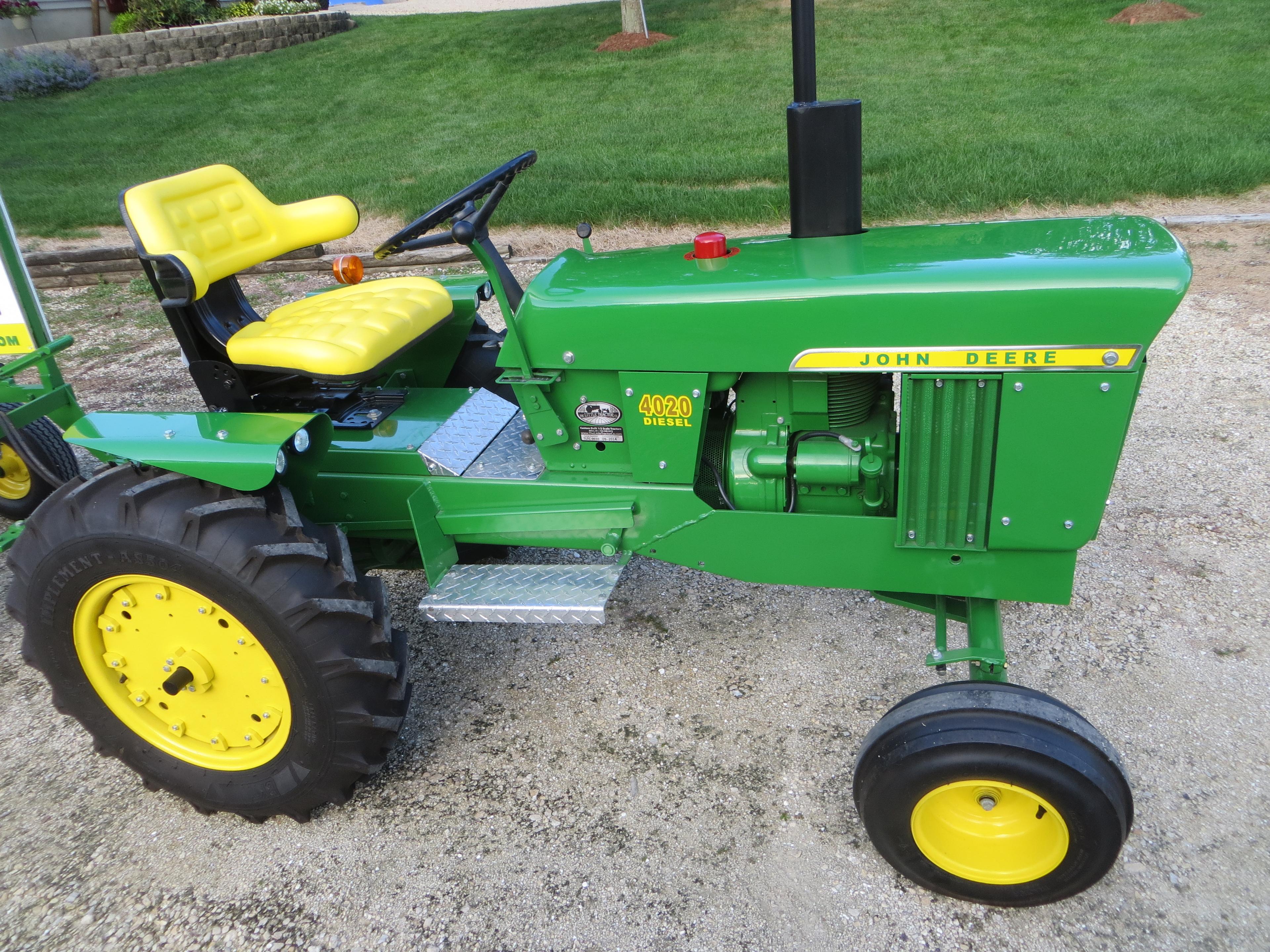 JD 4020 Diesel & GP JD 3 bottom plow 1/2 scale, one of a kind