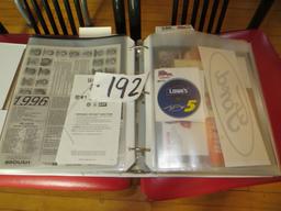 book full of decals