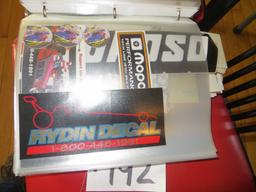 book full of decals