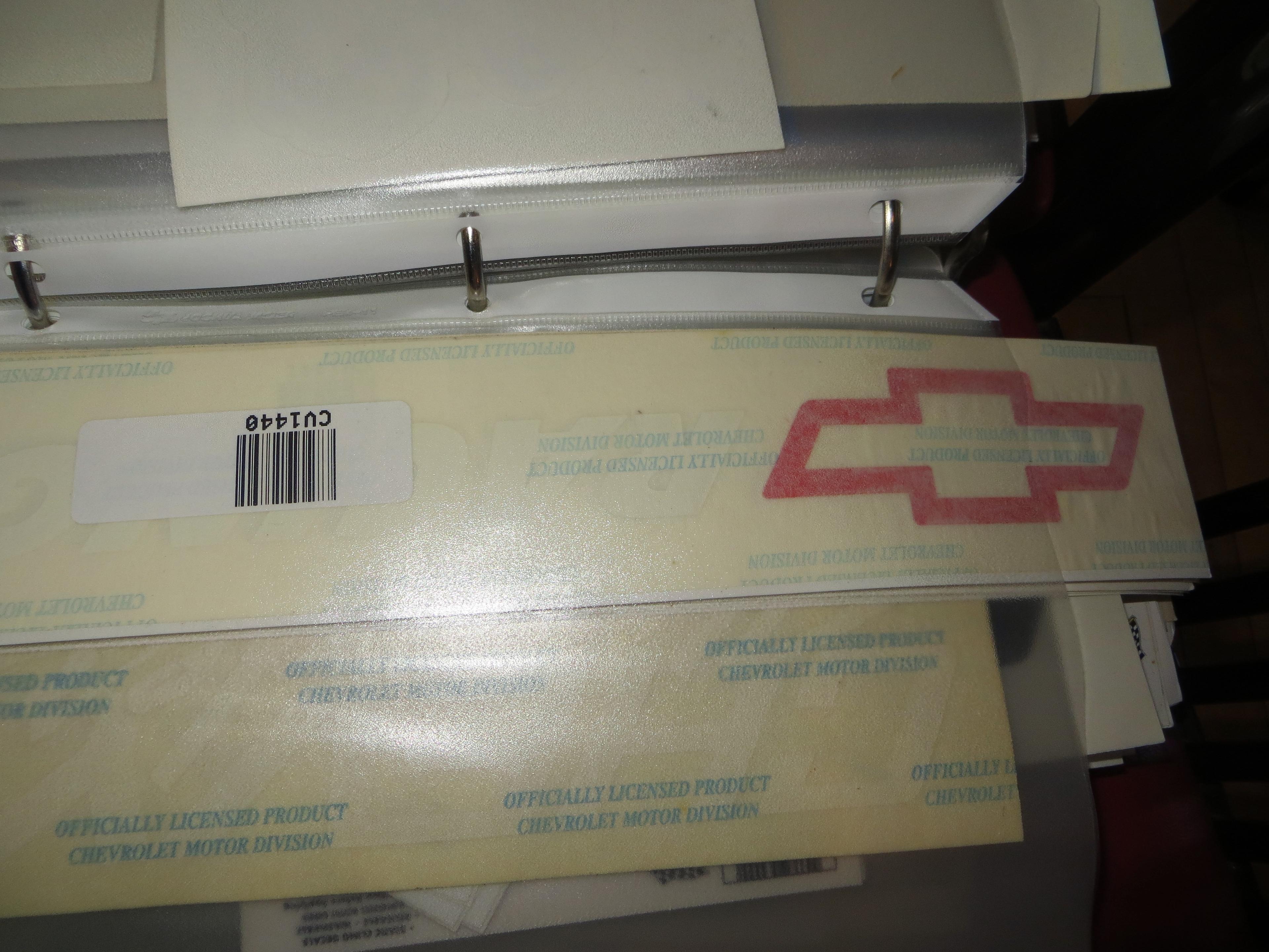 book full of decals