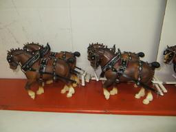 Loyd custom	Budweiser Clydsdales team of 8 with Budweiser wagon   approx 68" in length