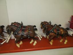 Loyd custom	Budweiser Clydsdales team of 8 with Budweiser wagon   approx 68" in length