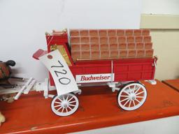 Loyd custom	Budweiser Clydsdales team of 8 with Budweiser wagon   approx 68" in length