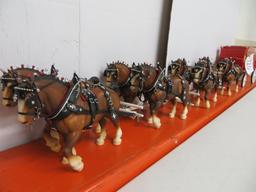 Loyd custom	Budweiser Clydsdales team of 8 with Budweiser wagon   approx 68" in length