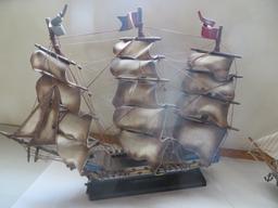 2 Model Ships Cutty Sark (slight damage) and one no name