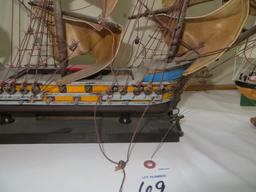 2 Model Ships Cutty Sark (slight damage) and one no name