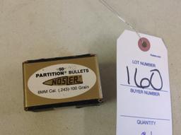 Nosler 66mm cal (.243) 100 grain only 40 pc's