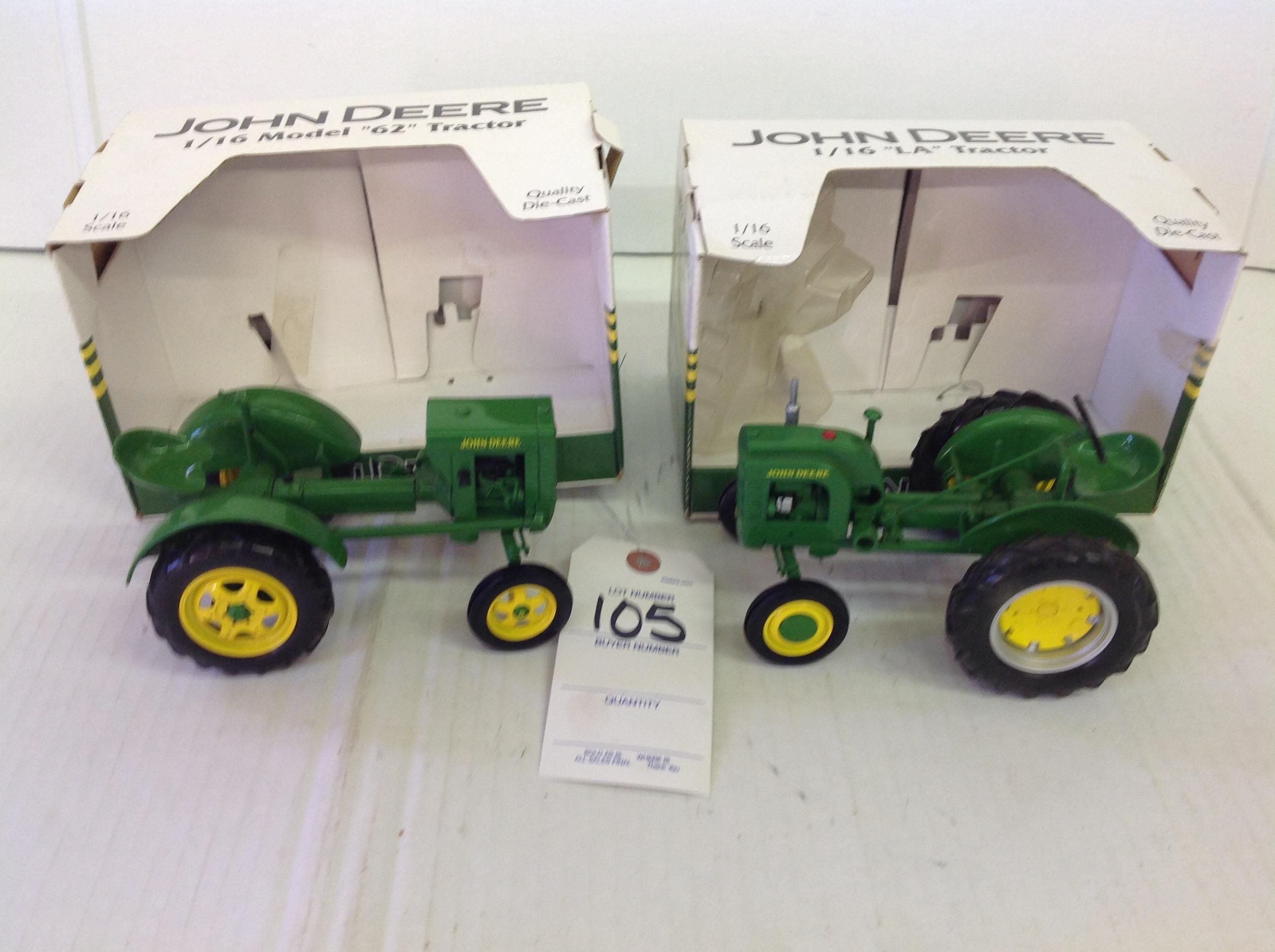 JD LA & JD 62 tractors missing steering wheel w/box's, Spec Cast