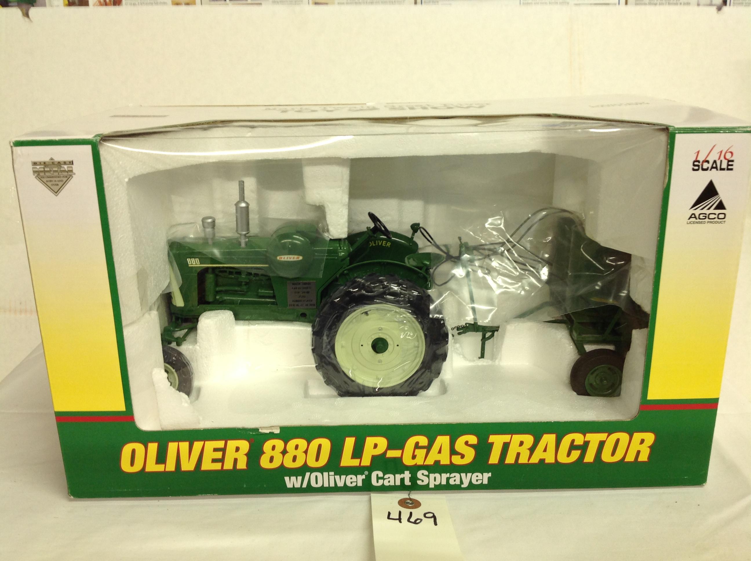 Oliver 880 LP-Gas tractor w/ Oliver cart sprayer, LE, Mar Twain Great River