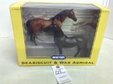 Seabiscuit & War Admiral horses, by Breyer, mint