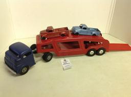 Structo Car Hauler w/2 cars, repaint