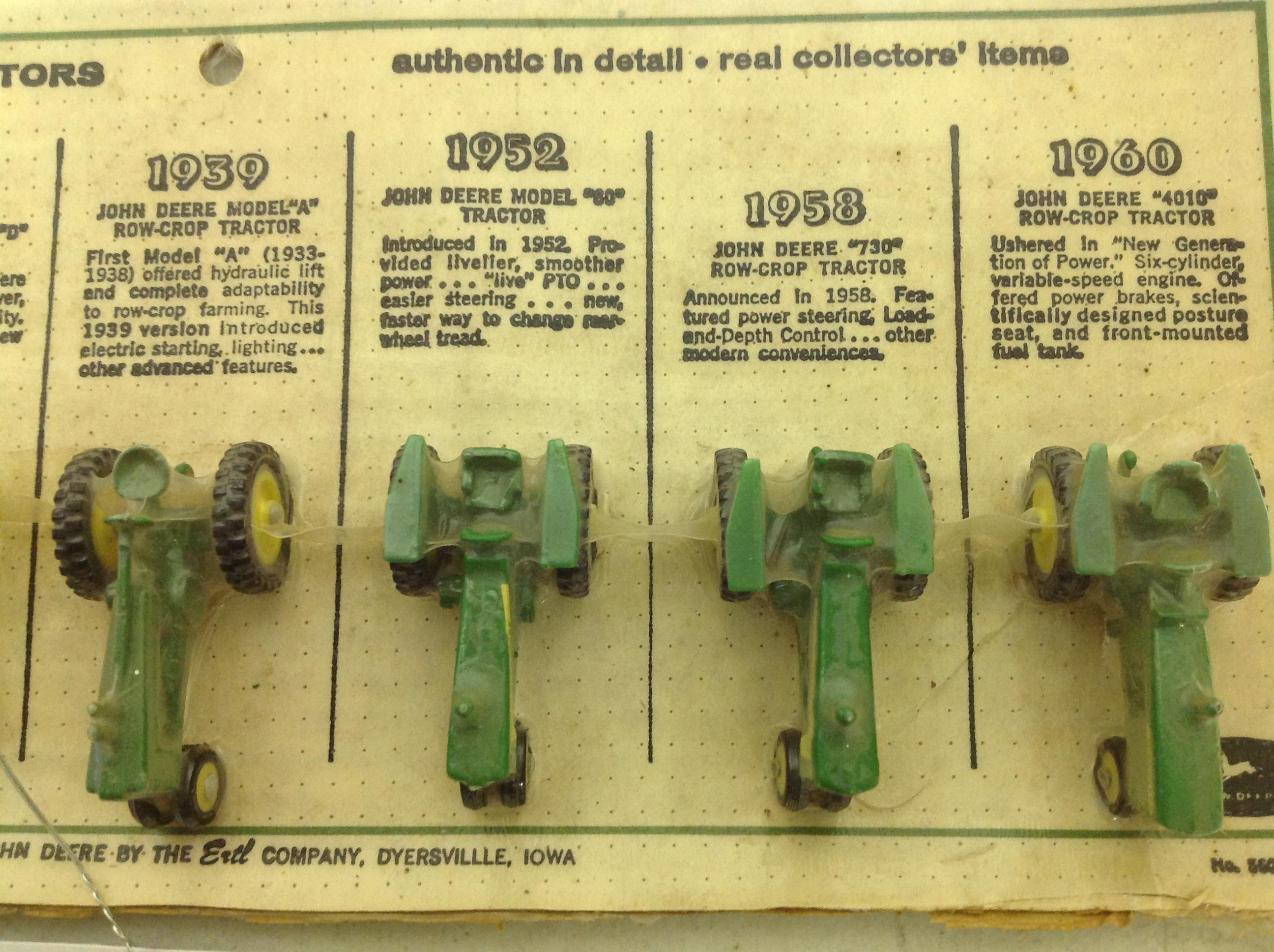 "The Evolution of John Deere Tractor" Rare made in Dyersville, IA, Authenti