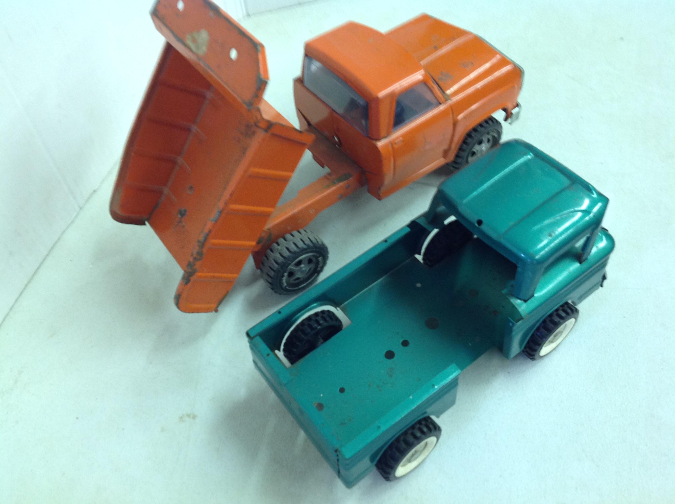 Vintage Structo Chevrolet Corsair Truck &  Orange Tonka Dump Truck played w