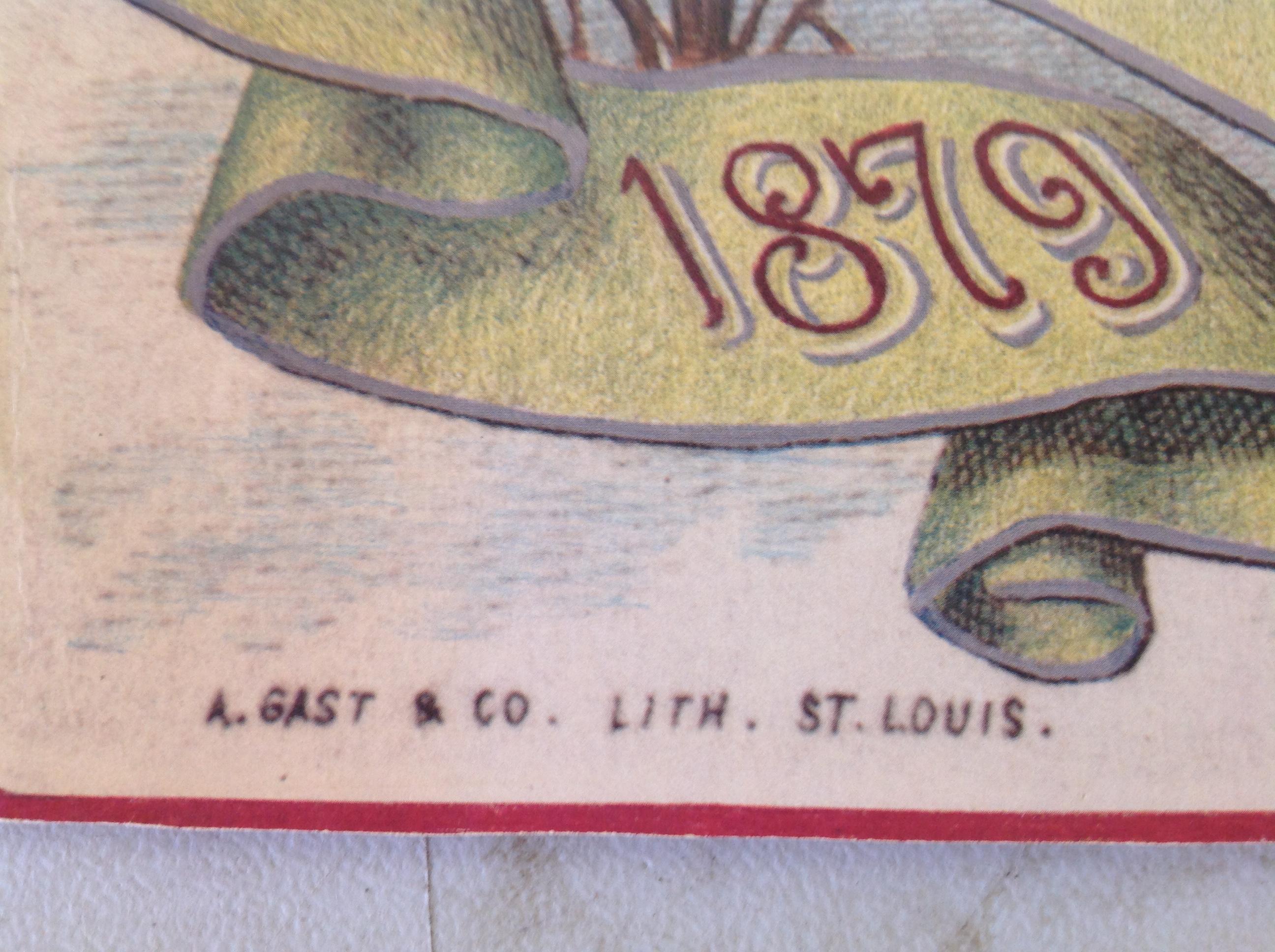 Paper Sign Deere, Mansur & Co., 1879, Happy New Year, St Louis & Kansas Cit