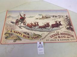 Paper Sign Deere, Mansur & Co., 1879, Happy New Year, St Louis & Kansas Cit