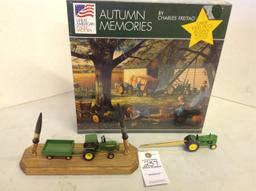 John Deere  Autumn Memories puzzle, pen stand and envolope opener "muffler