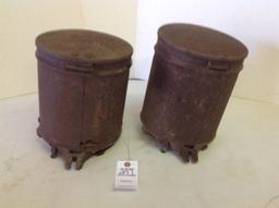 2 Antique John Deere steel corn planter box's