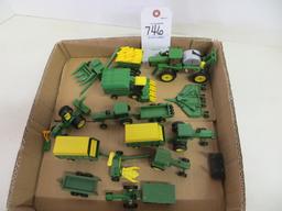 selection of John Deere 1/64th harvesting equipment