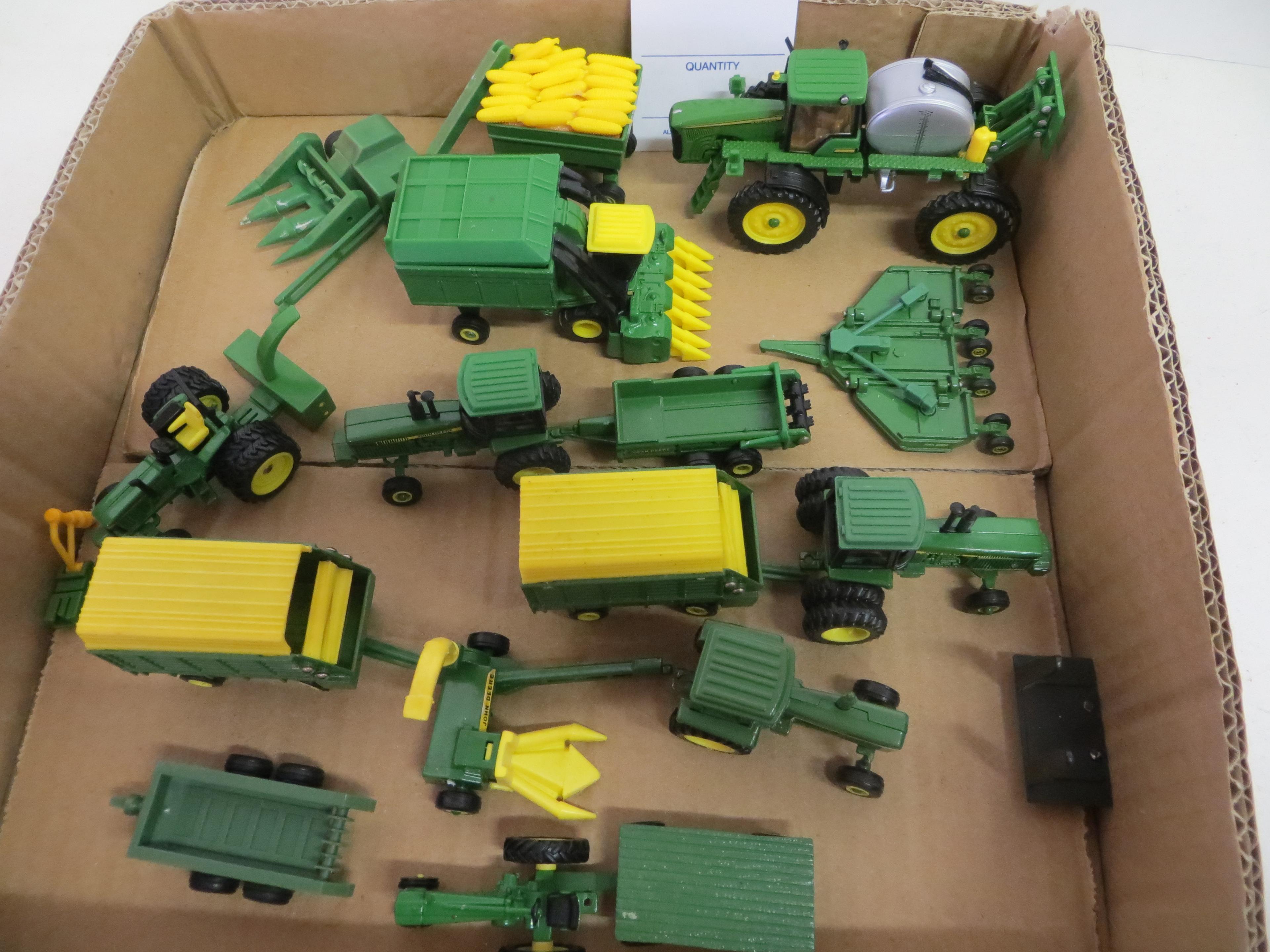 selection of John Deere 1/64th harvesting equipment