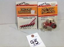 IH 1086 w/metal muffler & 6 bottom IH plow