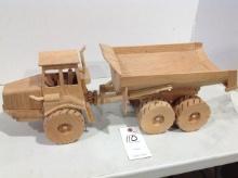 wood model dump truck also known as a rock truck or dump hauler