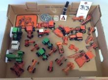 assortment of AC & Deutz, tractors, implements, pfab, badge, belt buckel