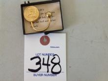 John Deere gold key chain "Team Award Work Simpufication 1970" Rare