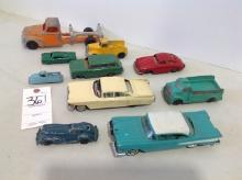 Hubley logging truck, Cadillac Sedan, Edsel by Ford, Coupe and more