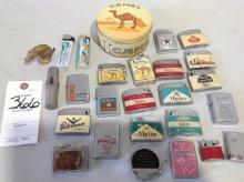 assortment of old lights, Camel, Winston, Coca Cola, Alpine, Texaco & more