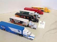 6 racing transporters semi's, 8, 17, 28, 33, 11, 4