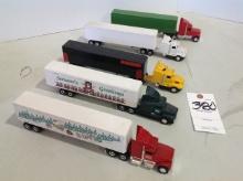 5 semi's w/van trailers
