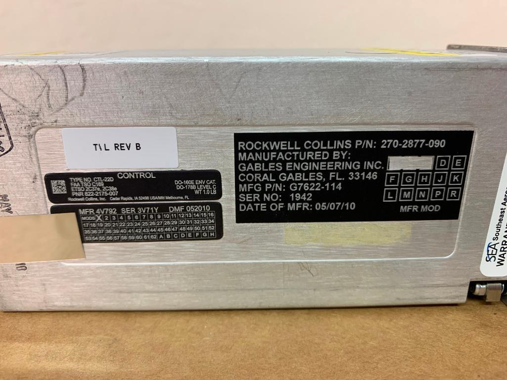 COLLINS CTL-22D COMM CONTROL PANELS 822-2175-007 (REPAIRED)